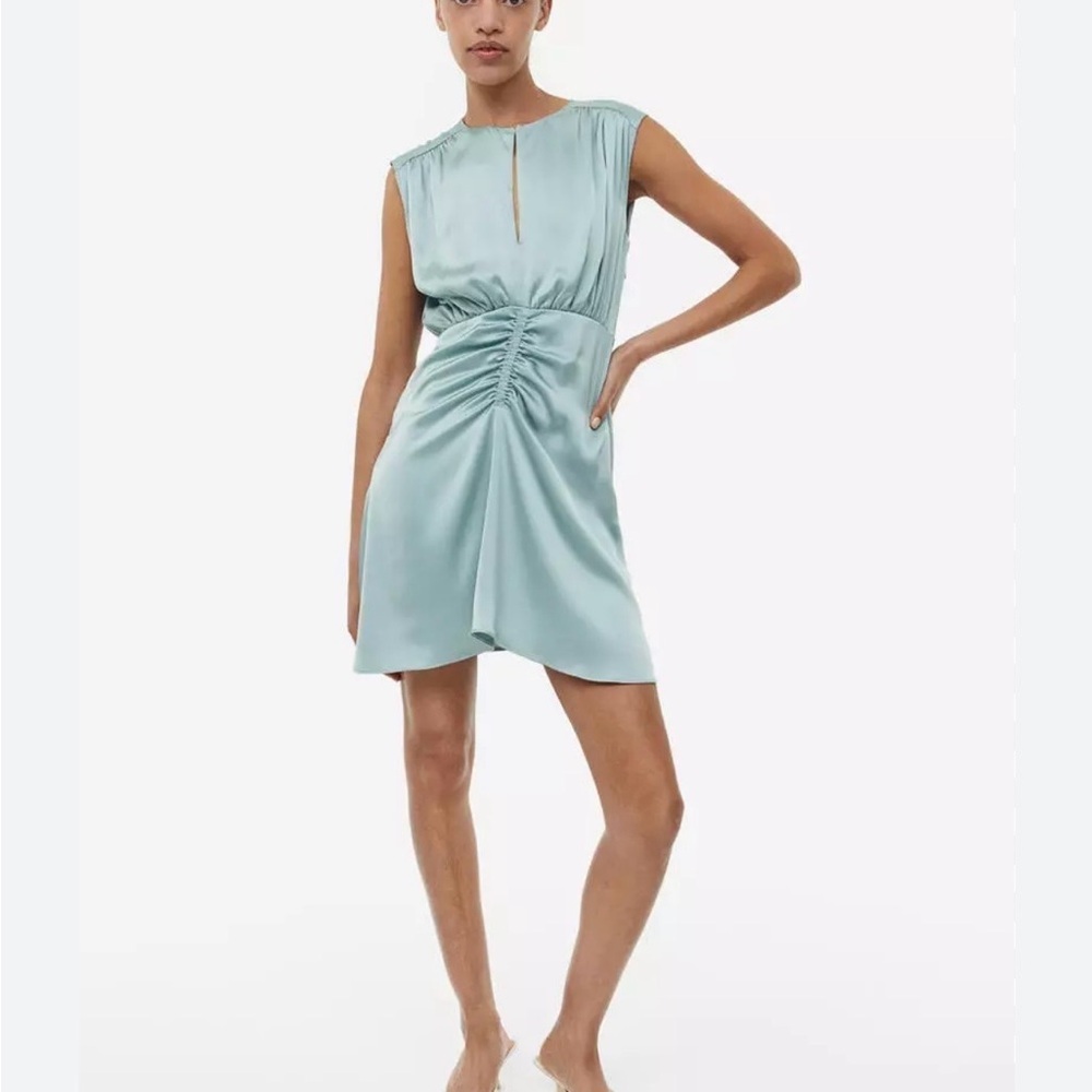 H&M Draped Satin Mini Dress